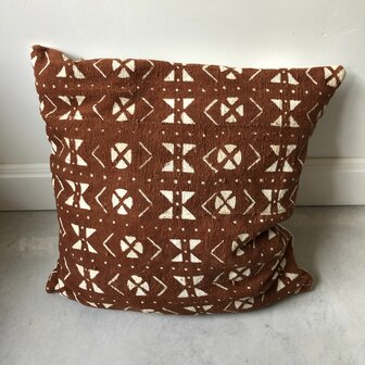 Mudcloth kussen uit Mali - modderdoek- ongeveer 50x50cm