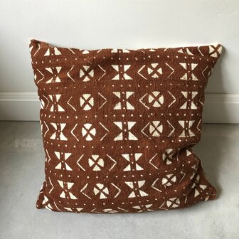 Mudcloth kussen uit Mali - modderdoek- ongeveer 50x50cm