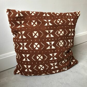 Mudcloth kussen uit Mali - modderdoek- ongeveer 50x50cm