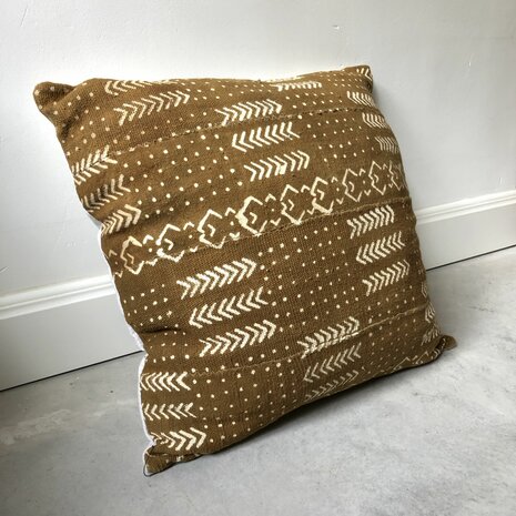 Mudcloth kussen uit Mali - modderdoek- ongeveer 50x50cm