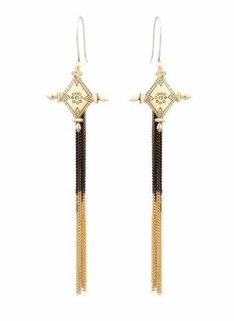 Imani tassel oorbellen gold brass - Nakila Collective